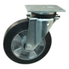 Stalen zwenkwiel, 180mm diameter, elastisch rubber loopvlak, kogellager, ZW629529