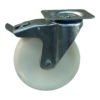 Stalen zwenkwiel, 200mm diameter, PP loopvlak, rollager, dubbele rem, naloop, ZW582732