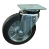 Stalen zwenkwiel, 230mm diameter, elastisch rubber loopvlak, kogellager, ZW946352