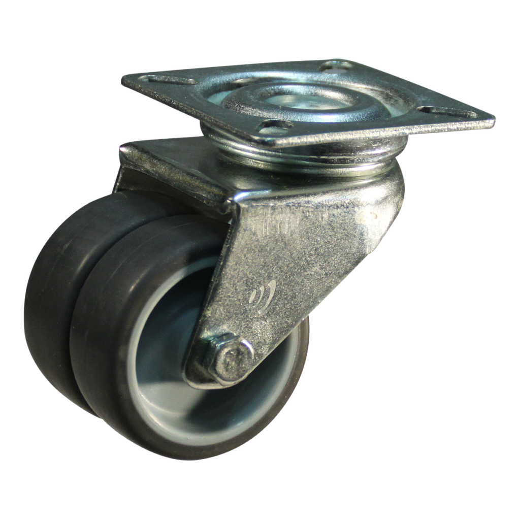 Stalen zwenkwiel, 100mm diameter, PA loopvlak, glijlager