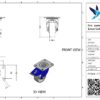 Rvs zwenkwiel, 80mm diameter, PP loopvlak, rollager RVS, dubbele rem, naloop - Afbeelding 3