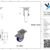 Rvs zwenkwiel, 100mm diameter, PU loopvlak, rollager RVS, dubbele rem, naloop - Afbeelding 3
