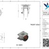 Stalen zwenkwiel, 80mm diameter, PU loopvlak, kogellager, dubbele rem, voorloop - Afbeelding 3