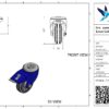 Rvs zwenkwiel, 80mm diameter, rubber loopvlak, rollager RVS, dubbele rem, naloop - Afbeelding 3