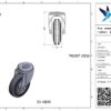 Rvs zwenkwiel, 100mm diameter, rubber loopvlak, rollager RVS - Afbeelding 3