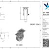 Rvs zwenkwiel, 125mm diameter, PP loopvlak, glijlager, dubbele rem, naloop - Afbeelding 3