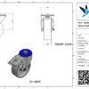 Rvs zwenkwiel, 100mm diameter, PP loopvlak, glijlager - Afbeelding 3