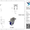 Stalen zwenkwiel, 100mm diameter, PU loopvlak, rollager, dubbele rem, naloop - Afbeelding 3