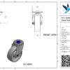 Rvs zwenkwiel, 100mm diameter, PP loopvlak, rollager RVS - Afbeelding 3