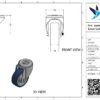 Rvs zwenkwiel, 80mm diameter, PU loopvlak, rollager RVS - Afbeelding 3