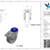 Rvs zwenkwiel, 100mm diameter, PU loopvlak, rollager RVS - Afbeelding 3