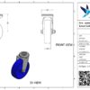 Rvs zwenkwiel, 125mm diameter, PP loopvlak, rollager RVS - Afbeelding 3