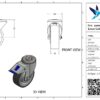 Rvs zwenkwiel, 100mm diameter, PU loopvlak, kogellager RVS, dubbele rem, naloop - Afbeelding 3