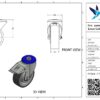 Rvs zwenkwiel, 100mm diameter, PU loopvlak, kogellager RVS - Afbeelding 2