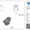 Rvs zwenkwiel, 80mm diameter, PA loopvlak, glijlager, dubbele rem, naloop - Afbeelding 3
