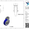 Rvs zwenkwiel, 125mm diameter, PU loopvlak, kogellager RVS - Afbeelding 3