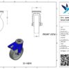 Rvs zwenkwiel, 125mm diameter, PP loopvlak, glijlager, dubbele rem, naloop - Afbeelding 3
