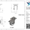 Rvs zwenkwiel, 100mm diameter, PP loopvlak, glijlager, dubbele rem, naloop - Afbeelding 3