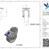 Rvs zwenkwiel, 100mm diameter, PP loopvlak, rollager RVS, dubbele rem, naloop - Afbeelding 3