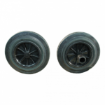 Afvalcontainerwiel PP, 200mm diameter, rubber loopvlak, glijlager, LW230453