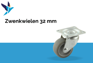 Zwenkwielen 32 mm