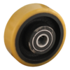 Gietijzeren wiel, 125mm diameter, PU loopvlak, kogellager, LW359957