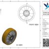 Aluminium wiel, 150mm diameter, PU loopvlak, kogellager - Afbeelding 3