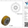 Aluminium wiel, 150mm diameter, PU loopvlak, kogellager - Afbeelding 3