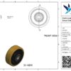 Gietijzeren wiel, 125mm diameter, PU loopvlak, kogellager - Afbeelding 3