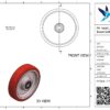 PA wiel, 200mm diameter, PU loopvlak, kogellager - Afbeelding 3