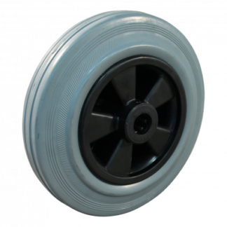 PP wiel, 160mm diameter, rubber loopvlak, rollager, LW211078