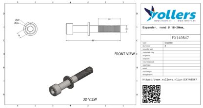 Expander, rond Ø 18-20mm, staal - Afbeelding 3