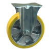 Stalen bokwiel, 200mm diameter, PU loopvlak, kogellager, 235mm bouwhoogte, BW430212