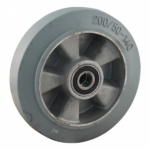 Aluminium wiel, 200mm diameter, elastisch rubber loopvlak, kogellager, LW762664