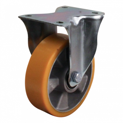 Stalen bokwiel, 160mm diameter, PU loopvlak, kogellager, 200mm bouwhoogte, BW376742