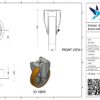 Stalen bokwiel, 200mm diameter, PU loopvlak, kogellager, 245mm bouwhoogte - Afbeelding 3