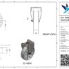 Rvs bokwiel, 200mm diameter, PA loopvlak, rollager RVS, 240mm bouwhoogte - Afbeelding 3