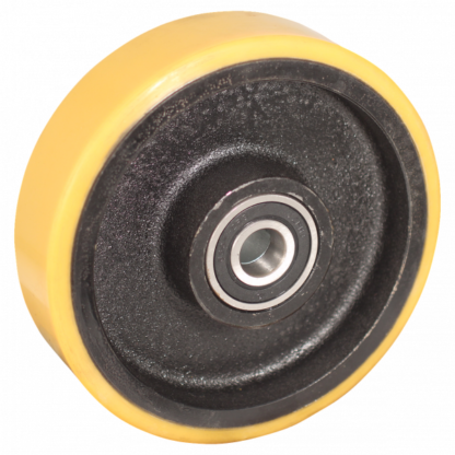 Gietijzeren wiel, 250mm diameter, PU loopvlak, kogellager, LW468947