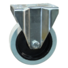 Rvs bokwiel, 160mm diameter, elastisch rubber loopvlak, kogellager RVS, 197mm bouwhoogte, BW941233
