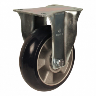 Stalen bokwiel, 160mm diameter, PU loopvlak, kogellager, 200mm bouwhoogte, BW806248