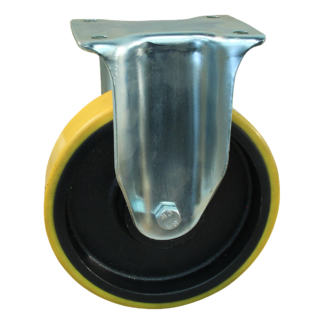 Stalen bokwiel, 200mm diameter, PU loopvlak, kogellager, 248mm bouwhoogte, BW903244