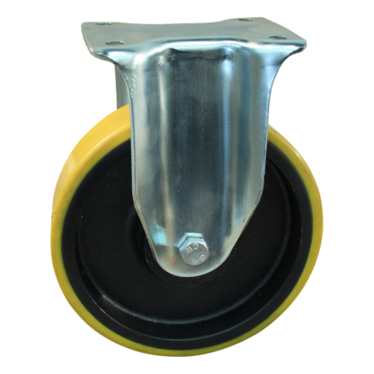 Stalen bokwiel, 200mm diameter, PU loopvlak, kogellager, 248mm bouwhoogte, BW903244