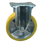 Stalen bokwiel, 250mm diameter, PU loopvlak, kogellager, 299mm bouwhoogte, BW558783