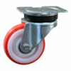 Stalen zwenkwiel, 100mm diameter, PU loopvlak, kogellager, ZW202928