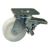 Stalen zwenkwiel, 160mm diameter, PA loopvlak, kogellager, dubbele rem, voorloop, ZW670867