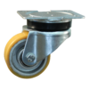 Stalen zwenkwiel, 80mm diameter, PU loopvlak, kogellager, ZW377424