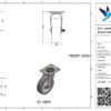 Rvs zwenkwiel, 150mm diameter, PU loopvlak, rollager RVS - Afbeelding 3