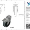 Rvs zwenkwiel, 125mm diameter, elastisch rubber loopvlak, kogellager RVS, dubbele rem, naloop - Afbeelding 3