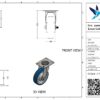 Rvs zwenkwiel, 150mm diameter, PU loopvlak, kogellager RVS - Afbeelding 3