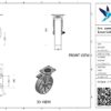 Rvs zwenkwiel, 200mm diameter, PA loopvlak, rollager RVS, dubbele rem, naloop - Afbeelding 3